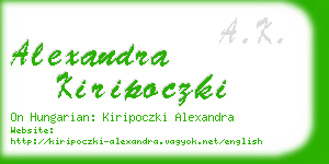 alexandra kiripoczki business card